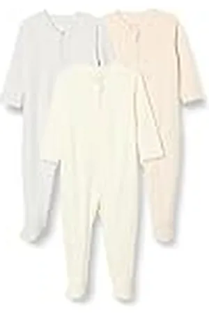 Amazon Pelele para Dormir con Pies Unisex Bebés, Pack de 3, , 0-3 meses