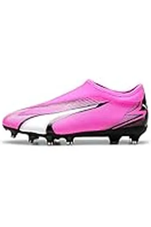 PUMA Ultra Match LL FG/AG JR, Soccer Shoe, Poison Pink White Black, 38.5 EU