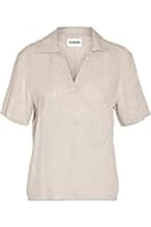 Noisy May Top de Mujer Camiseta Casual con Cuello Tipo Polo Comoda Blusa de Manga Corta, Color: , Talla:S