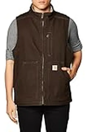 Carhartt Loose Fit Washed Duck Sherpa-Lined Mock-Neck Vest Ropa de Abrigo de Trabajo, , Small Hombres