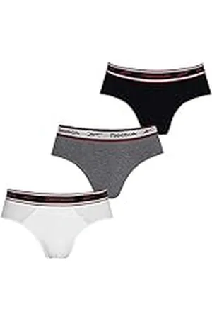 Reebok Chase, Calzoncillo para Hombre, (Pack de 3), Negro/Blanco/Gris, L