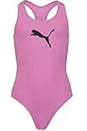 PUMA Racerback Swimsuit Traje de baño, Morado (Opera Mauve), 116 Niñas