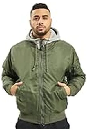 Brandit MA1 Sweat Hooded Jacket, color: oliv+grey, size: M