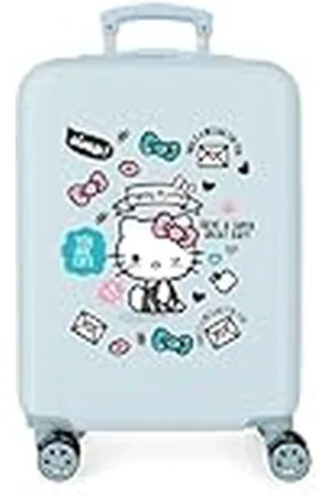 Hello Kitty You Are Cute Maleta de Cabina Azul 38x55x20 cms Rígida ABS Cierre combinación 35L 2,3Kgs 4 Ruedas Equipaje de Mano