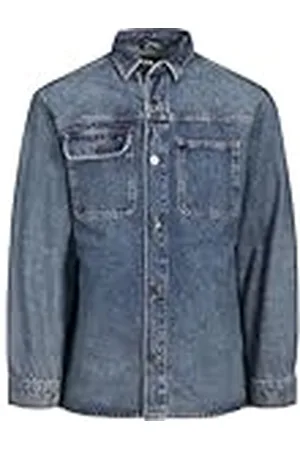 JACK & JONES Jjiscott Jjovershirt SBD 833 Noos Chaqueta Vaquera, Azul Denim, M para Hombre