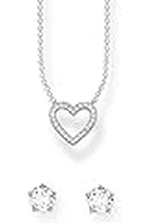 Thomas Sabo Sabo SET0606-051-14-L45v - Juego de pendientes para mujer, 45 cm, esterlina, Circonita cúbica