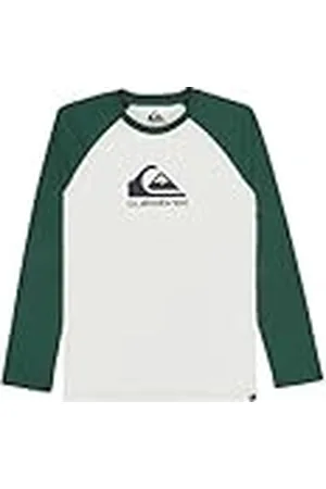 Quiksilver Camiseta de Manga Corta con Logotipo EV Omni Raglan LS YTH, Color Blanco 16