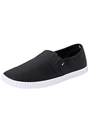 Tommy Hilfiger Calzado Mujer Canvas Slip-On Sneaker Mocasín, Schwarz , 38