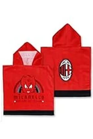 AC Milan Albornoz poncho para niño (esponja), 100% algodón, producto oficial | 50 x 100
