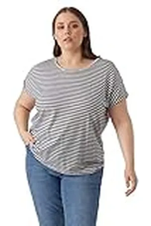 VERO MODA Vmaya Plain SS Top Stripe Ga Noos Curve Camiseta, , L para Mujer