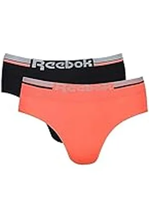 Reebok Damen Seamless Briefs in Schwarz & Orange - Packung mit 2 Stück, Bragas De Las Mujeres, XS