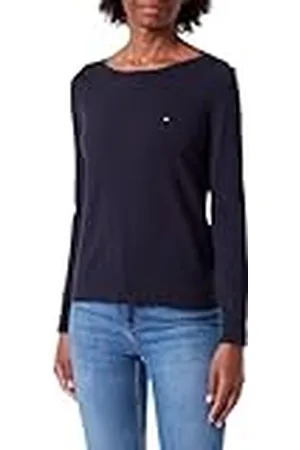 Tommy Hilfiger Jersey Mujer Jersey Co Jersey Stitch Sweater con cuello barco, , M