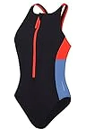 Speedo Bañador de 1 Pieza con Cremallera y Bloques de Color, Fitness en el Agua, Diseño Elegante, Tacto Suave Traje de baño para Mujer, , XXS