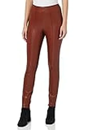 ONLY Onlpips Otw-Leggings de Piel sintética, Cherry Mahogany, L (Pack de 2) para Mujer