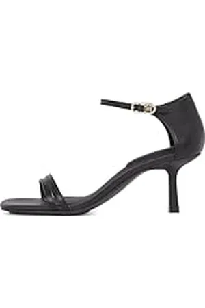 Tommy Hilfiger Sandalias con tacón Mujer Kitten Heel Leather Sandalias, (Black), 37