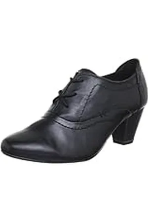 Jana Fashion 8-8-23302-20 - Zapatos de Cordones de Cuero para Mujer, Color Negro, Talla 36