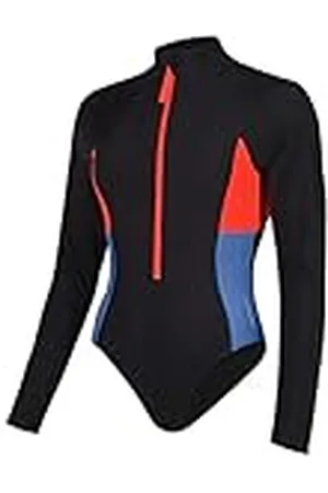 Speedo Bañador de 1 Pieza de Manga Larga, con Cremallera y Bloques de Color, Una Pieza, Fitness en el Agua Traje de baño para Mujer, , L