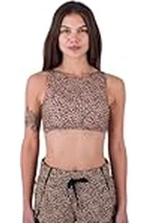 Hurley Parte Superior del Bikini Mujer - MAX Leopard High Neck 2 Way