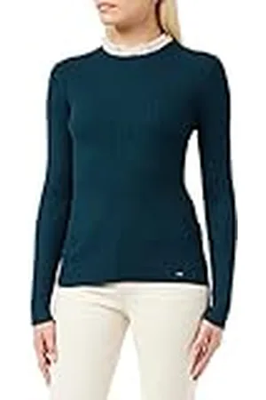 Morgan Jersey manga larga cuello plisado Verde XS
