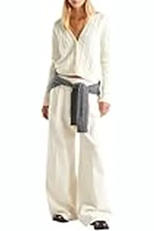 Benetton Cárdigan M/L 1244d600h Suéter, Color Blanco, S para Mujer