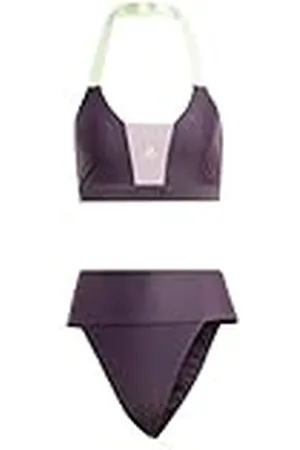 adidas Mujer Sportswear Colorblock Bikini, Aurora Black/Preloved Fig, XS