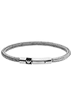 Emporio Armani Pulsera para Hombre, Pulsera de Acero Inoxidable de Plata, EGS1623040