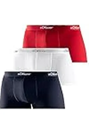 QS by s.Oliver 3 x Boxer Basic_1, Rojo, Azul, Blanco, L (Pack de 3) para Hombre