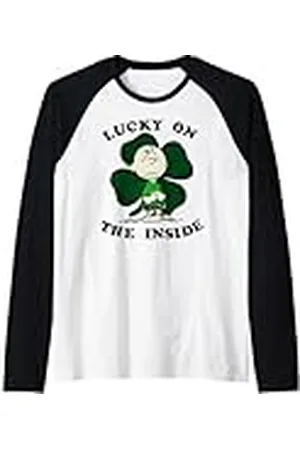 Peanuts San Patricio Charlie Brown Lucky Inside Camiseta Manga Raglan