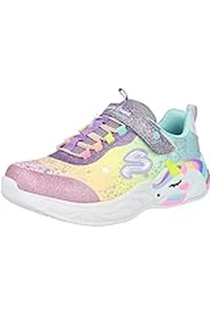 Skechers UNICORN DREAMS, Zapatillas para Niñas, Purple Textile/Multi Trim, 34 EU