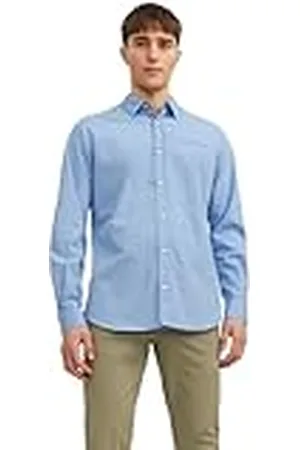 JACK & JONES Jjeremy Detail Shirt LS Noos Camisa de Manga Larga, , XS Hombres