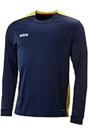 Mitre Kids Charge Long Sleeve Football Match Day Shirt - Navy/ Yellow Large Youth/30-32 Inch