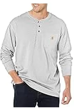 Carhartt Pocket T-Shirt de manga larga con cuello Henley, Loose Fit, tejido grueso Para Hombre, , XXL