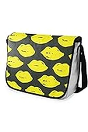 Bonamaison Impresas digitalmente Bolsos de Escuela Messenger con Correa Negra para niñas y jóvenes, Bolso Bandolera para Estudiantes, tamaño: 29 x 36 cm