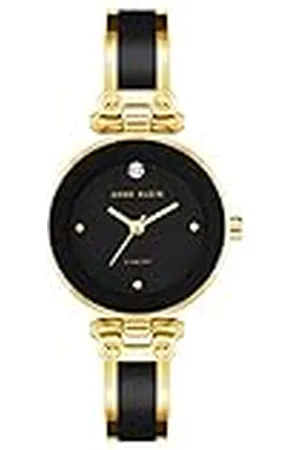 Anne Klein Reloj de pulsera rígida para mujer con esfera con diamante auténtico