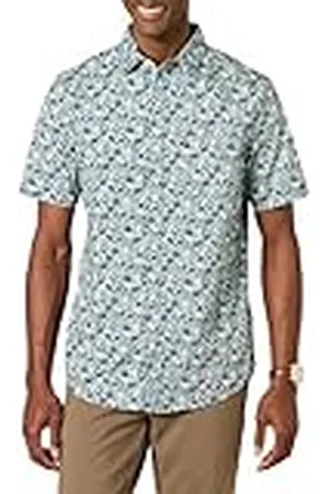 Amazon Camisa de Popelina elástica, Manga Corta (Disponible en Tallas Grandes) Hombre, , XS