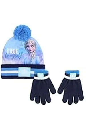 Disney Frozen II 222474 Conjunto Gorro y Guantes, Azul, One Size Unisex Kids