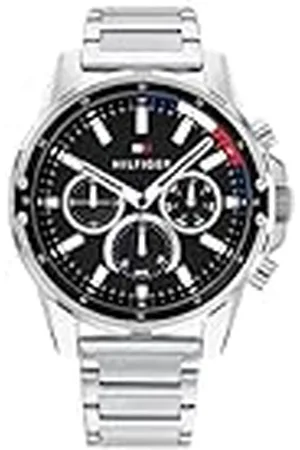 Tommy Hilfiger Reloj Analógico de Cuarzo Multifunción para Hombre con Correa de Acero Inoxidable Plateada - 1791936
