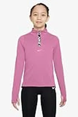 Nike Pro Camiseta De Manga Larga con Media Cremallera Dri-Fit - Niña, , FN9025-646, S