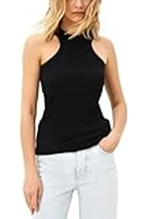 Replay Camiseta de tirantes de corte alto para mujer, negro (Black 098), M