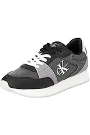 Calvin Klein Jeans Zapatillas para Mujer Runner Sneaker Low Lace Mix Deportivas, Multicolor (Black/Stormfront), 36