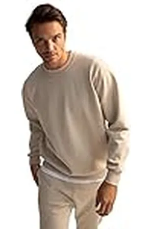 DeFacto T5139az Sudadera, Beige, L para Hombre