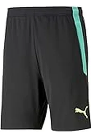 PUMA Pantalones Cortos de Entrenamiento Teamliga 2 Jr (Bolsillos Abiertos) Punto, Unisex niños, Black-Fast Yellow, 164