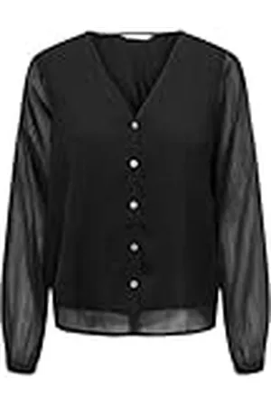 ONLY Onlluna L/S V-Neck Top CS Noos Ptm Camiseta de Manga Larga, negro1, S para Mujer