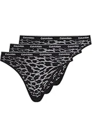 Calvin Klein Mujer Pack de 3 Braguitas Tipo Bikini de Tejido Elástico, Negro (Black/Black/Black), XL