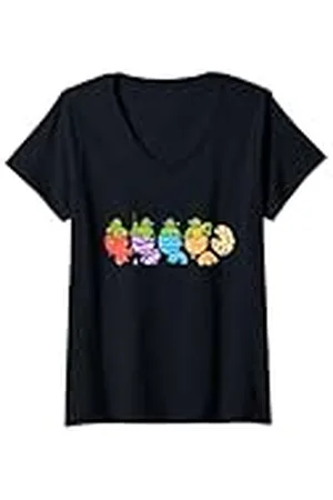 Teenage Mutant Ninja Turtles Mujer Easter Line Up Camiseta Cuello V