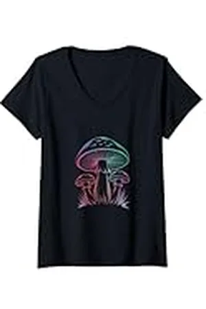Nature Mujer El hongo Camiseta Cuello V
