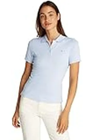 Tommy Hilfiger Polo de Manga Corta para Mujer Slim Fit, Azul (Breezy Blue), XS