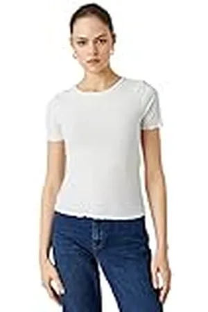 Koton Camiseta Frill Detal Sleeve Ribbed, , S para Mujer