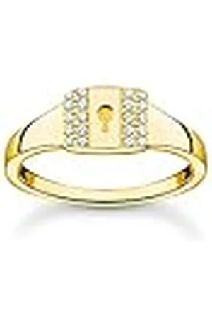 Thomas Sabo Anillo para mujer con candado TR2372-414-14, Plata de ley 925, Zirconia cúbica