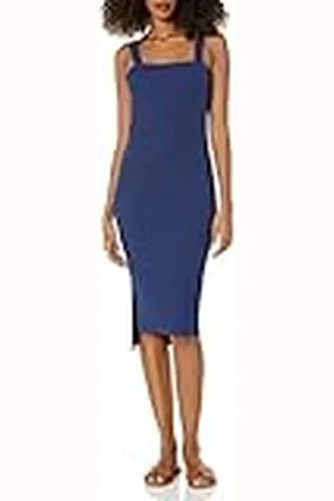 THE DROP Amelia Square-neck Strappy Bodycon Midi Tank Dress para Mujer, , M